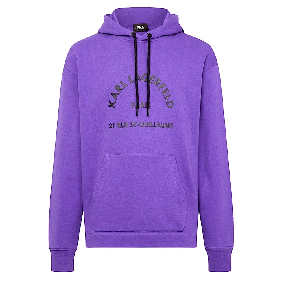 Karl Lagerfeld Logo-Print Purple Hooded Sweatshirt
